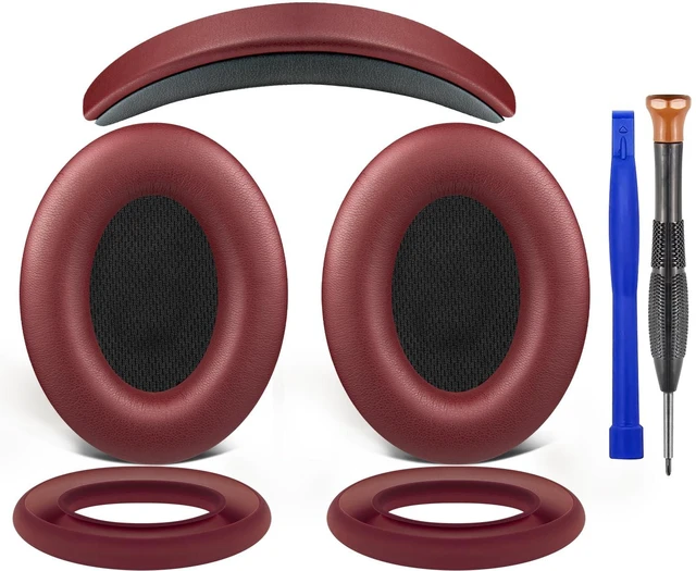 Main image of Replacement Kit for Bose QC15/QC2 QuietComfort Headphones, Ear Pads Cushions + Headband + Silicone Earpads Cover Protector - Burgundy