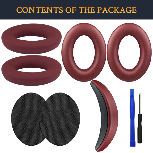 Alt view image 4 of 7 - Replacement Kit for Bose QC15/QC2 QuietComfort Headphones, Ear Pads Cushions + Headband + Silicone Earpads Cover Protector - Burgundy