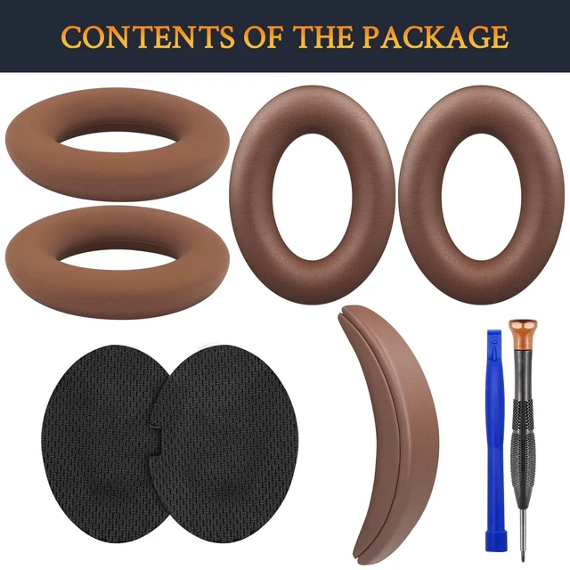 Alt view image 3 of 7 - Replacement Kit for Bose QC15/QC2 QuietComfort Headphones, Ear Pads Cushions + Headband + Silicone Earpads Cover Protector - Coffee