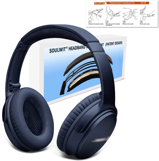 Alt view image 3 of 6 - Headband for Bose QC35 & QuietComfort 35 II (QC35 ii) Headphones, Replacement Headstrap Pad Repair Part (Blue)