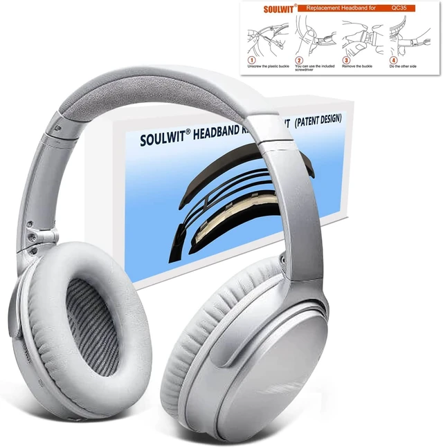 Alt view image 3 of 6 - Headband for Bose QC35 & QC35 ii - Silver for (QuietComfort35 & Quiet Comfort35 ii) Headphones