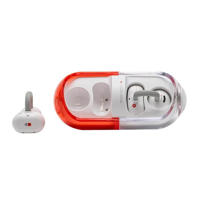 Main image of Pill Open Ear Headphones Bluetooth 6.0 OWS Hanging Earphones IPX4 Open Ear Clip Wireless Earbuds Built-in AI ENC MD-0WS-003 (RED)