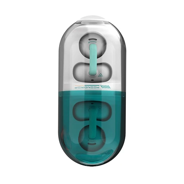 Alt view image 2 of 7 - Pill Open Ear Headphones Bluetooth 6.0 OWS Hanging Earphones IPX4 Open Ear Clip Wireless Earbuds Built-in AI ENC MD-0WS-003 (Green)