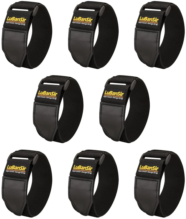 Main image of Cinch Straps, 2" x 12" (8 Pack) for Extension Cords Organization Elastic Hook and Loop Storage Straps with Buckle for Bicycle, Truck, Boat and More for Ropes, Hoses Organization