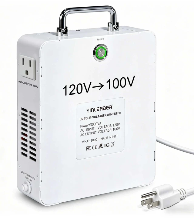 Main image of 3000W Convert 120V to 100V Step Down Voltage Transformer Perfect for Japanese High-Power Devices in US(White)