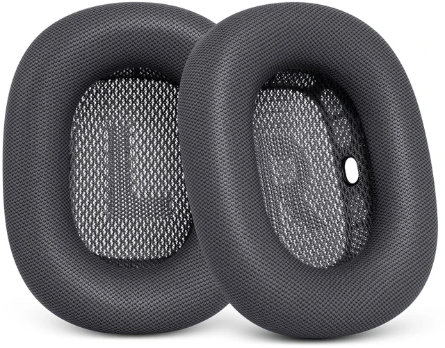 Main image of Ear Cushions for Apple AirPods Max 1 & 2, Replacement Cups Headphone Cover Upgraded Earpads for Air Pod Max with Protein Leather Silicone Gel for Workout Gym (Space Gray)