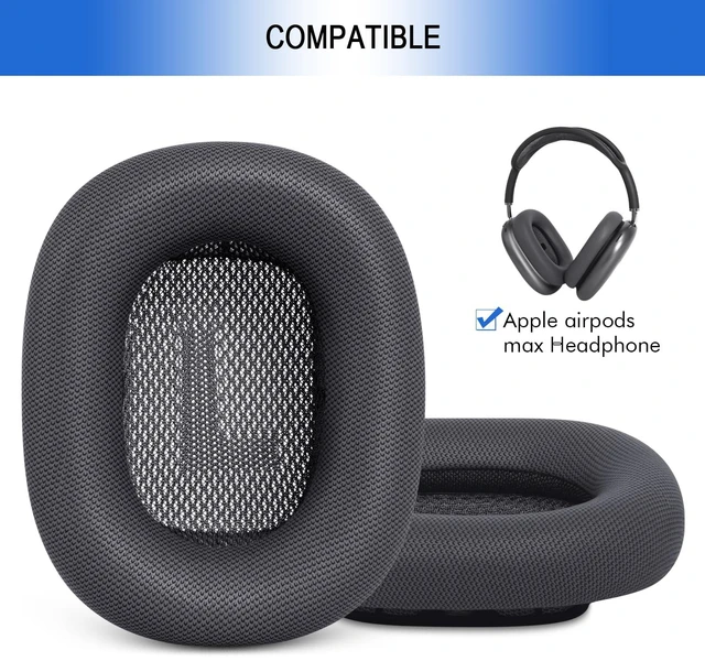 Alt view image 2 of 7 - Ear Cushions for Apple AirPods Max 1 & 2, Replacement Cups Headphone Cover Upgraded Earpads for Air Pod Max with Protein Leather Silicone Gel for Workout Gym (Space Gray)