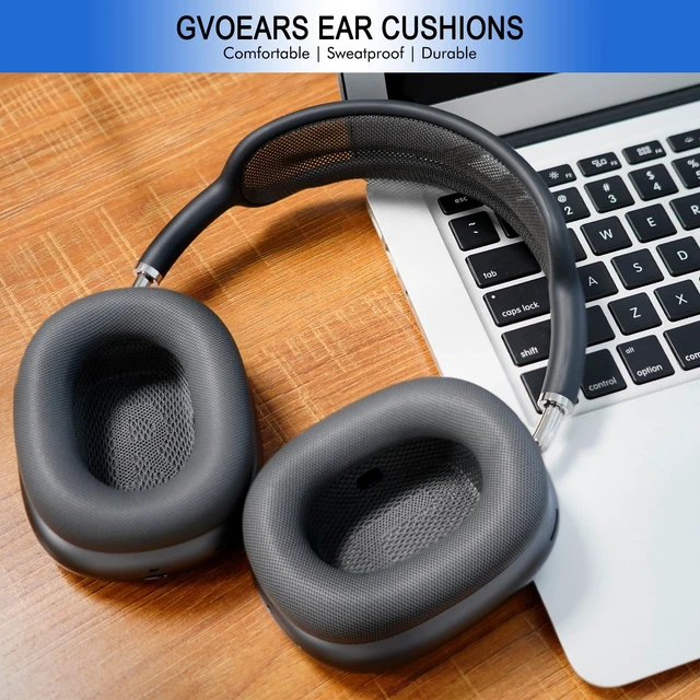 Alt view image 6 of 7 - Ear Cushions for Apple AirPods Max 1 & 2, Replacement Cups Headphone Cover Upgraded Earpads for Air Pod Max with Protein Leather Silicone Gel for Workout Gym (Space Gray)