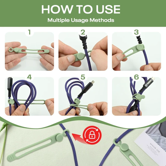 Alt view image 4 of 7 - 36Pcs Silicone Cable Ties, 6 Colors Data Cable Organizer Ties, 3 Sizes Cord Ties for Charging Cables, Wire Organizers, Electrical Cords, Computer Wires, Cord Organizers