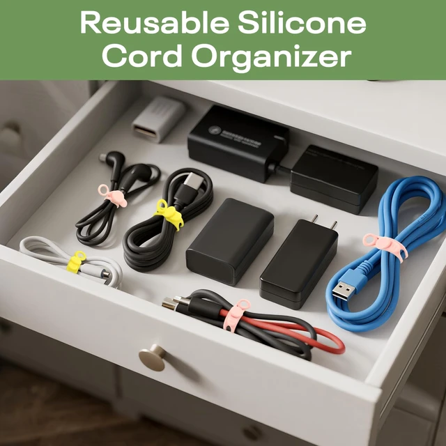 Alt view image 5 of 7 - 36Pcs Silicone Cable Ties, 6 Colors Data Cable Organizer Ties, 3 Sizes Cord Ties for Charging Cables, Wire Organizers, Electrical Cords, Computer Wires, Cord Organizers