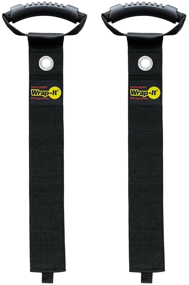 Main image of Easy-Carry Straps - 36 (2-Pack) Black with Grommet Heavy Duty Cord Carrying Strap Keeper and Extension Cord Organizer