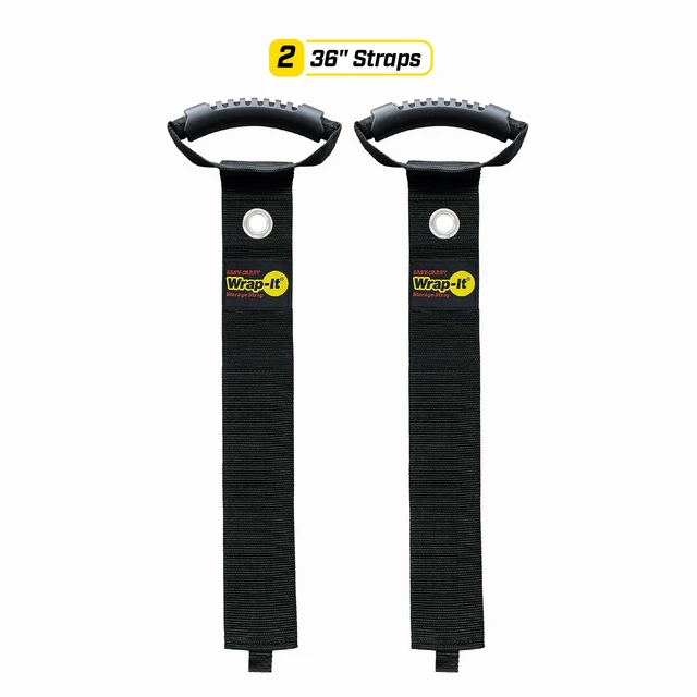 Alt view image 3 of 7 - Easy-Carry Straps - 36 (2-Pack) Black with Grommet Heavy Duty Cord Carrying Strap Keeper and Extension Cord Organizer