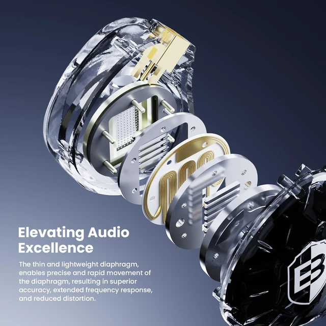 Alt view image 2 of 7 - ASONE 14.2mm Planar Driver in-Ear Monitors Headphones, Black 14.2mm Planar Driver for Precise Audio Detail, OCC/In-Line Mic Two Detachable MMCX Cables for Musicians Audiophiles