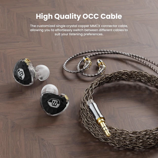Alt view image 4 of 7 - ASONE 14.2mm Planar Driver in-Ear Monitors Headphones, Black 14.2mm Planar Driver for Precise Audio Detail, OCC/In-Line Mic Two Detachable MMCX Cables for Musicians Audiophiles