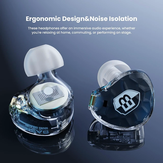Alt view image 3 of 7 - ASONE 14.2mm Planar Driver in-Ear Monitors Headphones, Black 14.2mm Planar Driver for Precise Audio Detail, OCC/In-Line Mic Two Detachable MMCX Cables for Musicians Audiophiles
