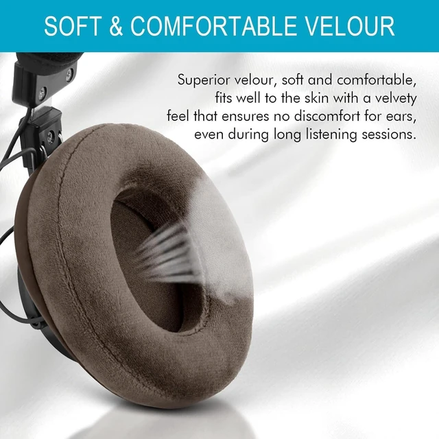 Alt view image 3 of 7 - Replacement Earpads for Sony MDR 7506 V6 V7 CD900ST Cushions Pads (Brown) Velour Noise Isolation Over Ear Headphone Pads with Memory Foam