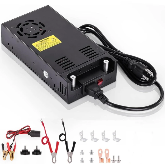 Main image of 12V Power Supply 600W 50A, 110V AC to 12V DC Converter-Black 12V Power Supply 110V to 12V Converter Universal Power Adapter for Radio, Car Stereos, LED Strip, Computer Project