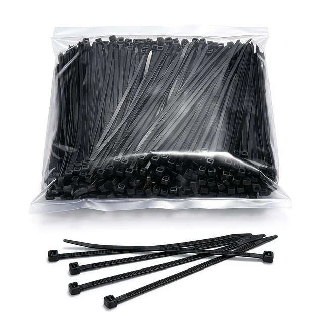 Alt view image 5 of 7 - Cable Zip Ties, 8 Inch Black 3000 Pcs Nylon 66 Self-Locking 40 Lbs Tensile Strength, UV Resistant, Durable, for Industrial Outdoor Home Electrical Wire Management