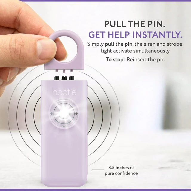 Alt view image 3 of 7 - Personal Safety Alarm for Women, Men and Kids 130dB Personal Alarm Keychain, Pull Pin Safety Alarm Keychain with Strobe Light, Self-Defense Alarm for Campus, Travel and Running Lavender