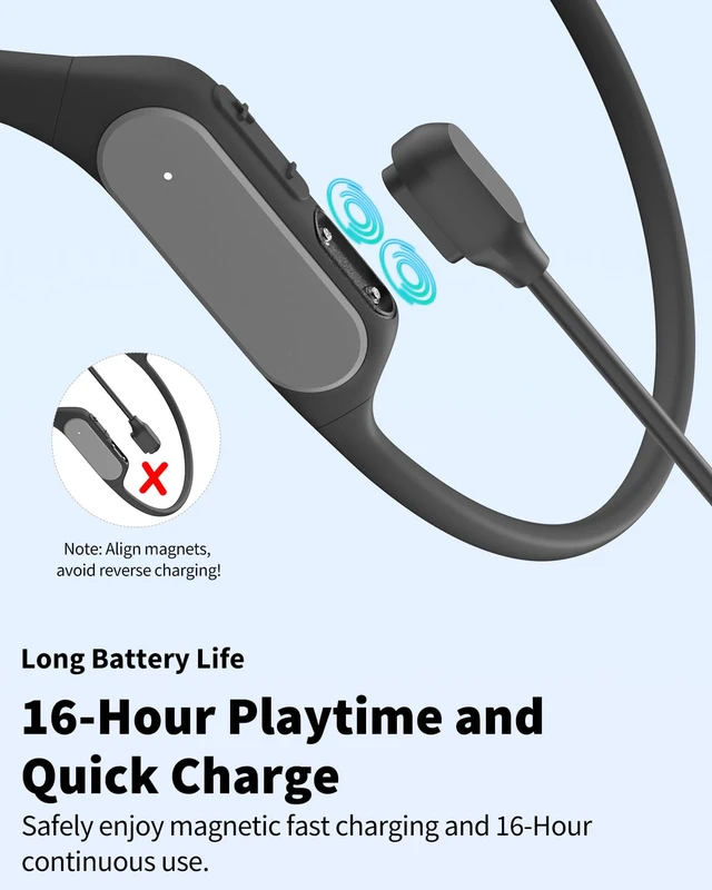 Alt view image 6 of 7 - Air Conduction Open Ear Headphones, Bluetooth 5.3 Sport Earphones 32 APP EQ Modes, Dual Mic Noise Reduction, Premium Sound Quality, Secure Hair Band Design For Cycling, Outdoor Sports Black