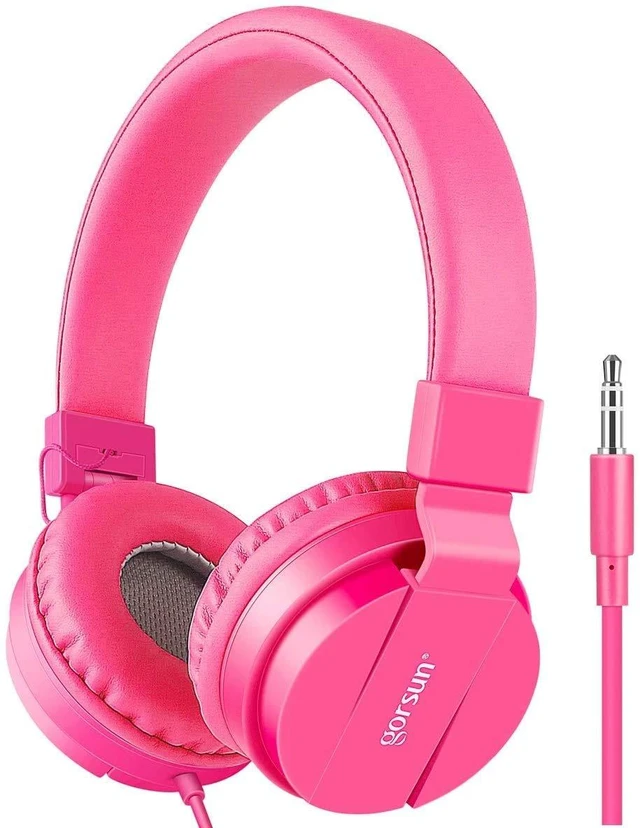 Main image of Kids Headphones, Lightweight Stereo Wired Toddler Headphones, Adjustable Headband Children's Headset for Smartphones Computer Pad Earphones(Pink)