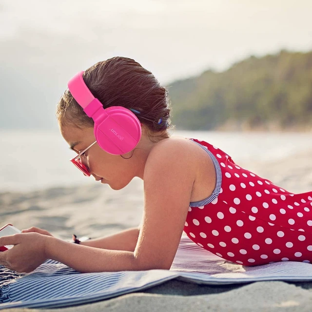 Alt view image 6 of 6 - Kids Headphones, Lightweight Stereo Wired Toddler Headphones, Adjustable Headband Children's Headset for Smartphones Computer Pad Earphones(Pink)