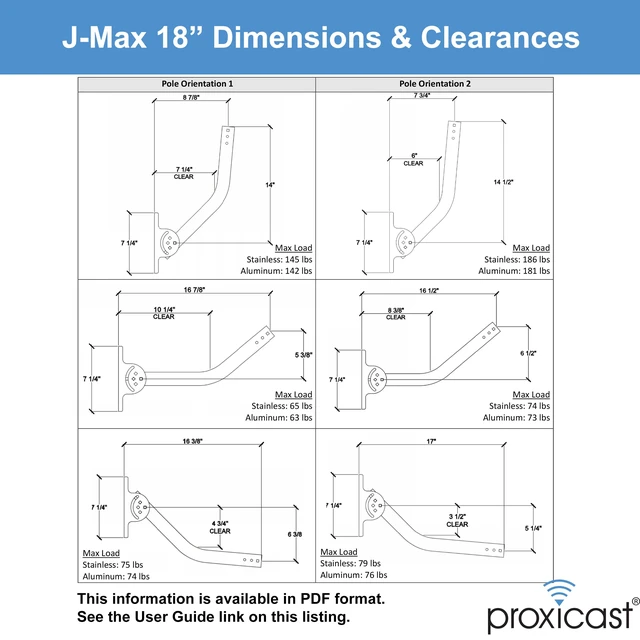 Alt view image 5 of 6 - J-Max Pivot/Lock Antenna Mount Pole, Rustproof Aluminum, 1.5"x18" Pro-Grade Universal Outdoor Adjustable & Reversible J-Pole Antenna Mounting Pole Mast Bracket for Wall, Eave or Roof Mounting