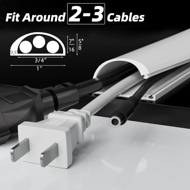 Alt view image 2 of 7 - Cord Hider Wall for 2-3 Cables,Side-Opening Wire Covers for Cords on Wall Silicone Cable Hider Raceway,Self-Adhesive TV Wire Hider,Flexible Cuttable TV Cord Hider for Wall Mounted TV(118"-White)