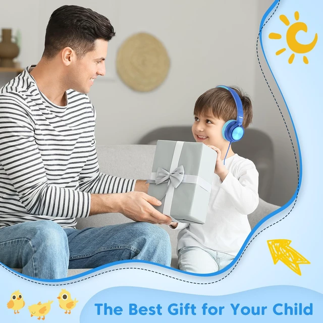 Alt view image 7 of 7 - Kids Headphones for School with 3.5mm/USB C Headphones & HD Mic Blue Headphone for Boys Girls, Comfort Type C Headphone, Safe Volume for iPad/Travel/Tablets/Classroom, Back to School gift