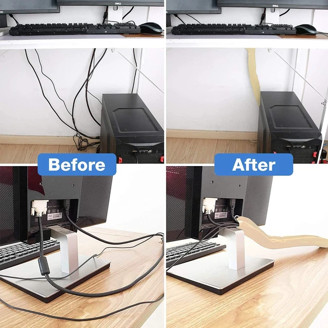 Alt view image 4 of 6 - 4 Pack Cable Management Sleeve, 19-20 Inches Cord Organizer System with Zipper for TV Computer Office Home Entertainment, Flexible Cable Sleeve Wrap Cover Wire Hider System -Beige