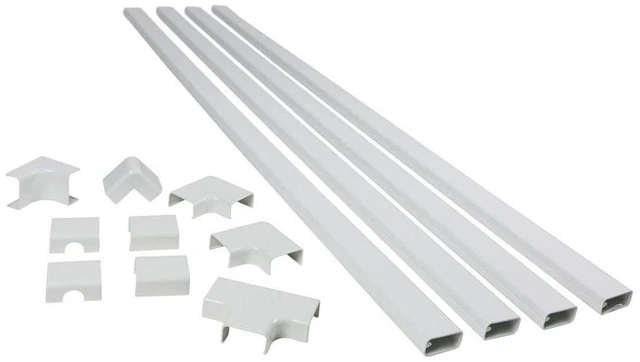 Main image of Legrand C310 Cordmate III 10 Foot 11 Piece Cord Cover Kit, Organizer for Wall, Holds Up to 5 Cords or Cables, 45"L x 1.5"W, White (1 Pack)