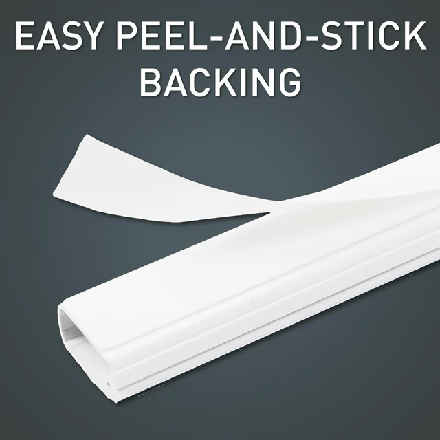 Alt view image 4 of 7 - Legrand C310 Cordmate III 10 Foot 11 Piece Cord Cover Kit, Organizer for Wall, Holds Up to 5 Cords or Cables, 45"L x 1.5"W, White (1 Pack)