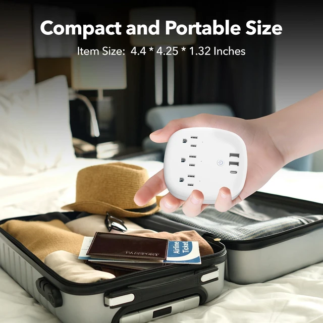 Alt view image 3 of 7 - Remote Control Power Strip with 3 Independent Outlets, 3 USBs 20W USB-C, 3.9Ft Extension Cord, 15A/1875W Overload, Protection for Home Office