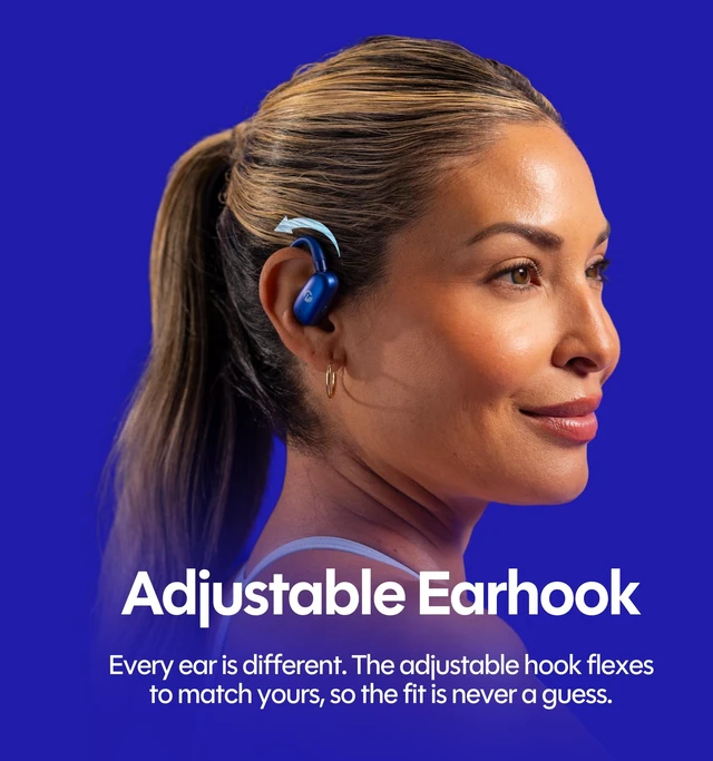 Alt view image 7 of 7 - Everyday Open Ear Earbuds, Dual Mic, 40H, Purple IPX5 Water Resistant; Adjustable Earhook; Bluetooth 6.0; Open-Ear Design; Lightweight; Running/Cycling/Commuting