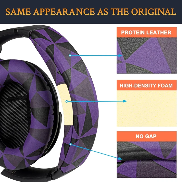 Alt view image 4 of 7 - Headband for Bose QC35 & QuietComfort 35 II (QC35 ii) Headphones, Replacement Headstrap Pad Repair Part (Purple Black)