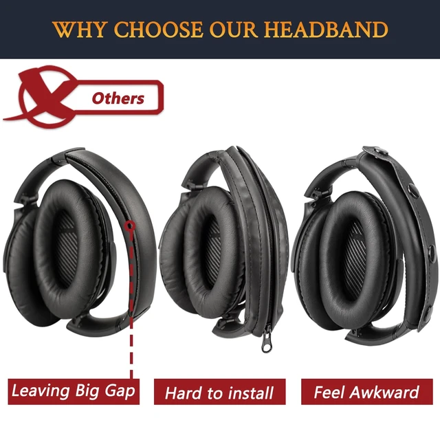 Alt view image 6 of 7 - Headband for Bose QC35 & QuietComfort 35 II (QC35 ii) Headphones, Replacement Headstrap Pad Repair Part (Purple Black)