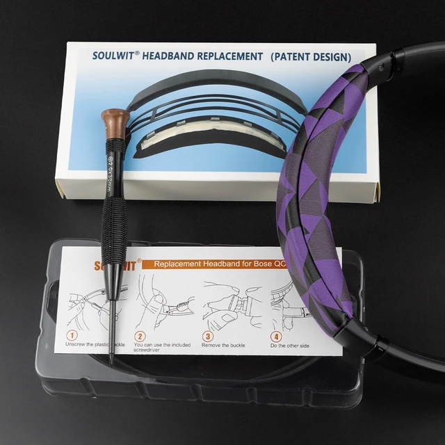 Alt view image 7 of 7 - Headband for Bose QC35 & QuietComfort 35 II (QC35 ii) Headphones, Replacement Headstrap Pad Repair Part (Purple Black)
