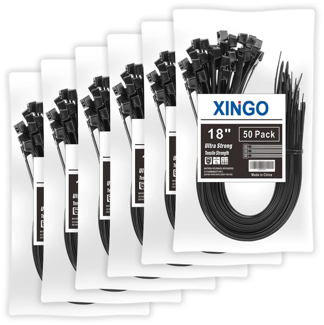 Main image of 18 Inch Black Large Zip Ties Heavy Duty 300 PACK, 330 LBS Ultra Exclusive Strong Plastic Wire Ties, Large Cable Ties Extra Long Tie Wraps For Indoor and Outdoor Use