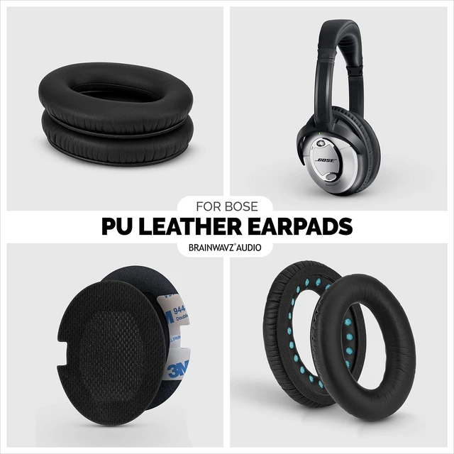 Alt view image 4 of 7 - Replacement Earpads for Bose QC15 Headphones, Upgraded Quality w/Real Memory Foam, High Grade Replacement Ear Pad Material, Also Fits QuietComfort 15 2 Ae2 Ae2i Ae2w, By