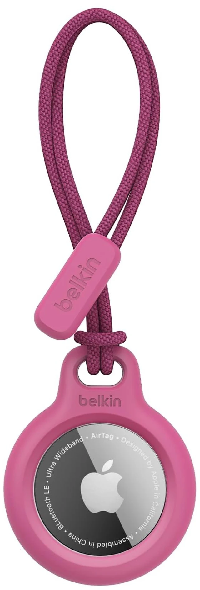 Main image of Apple Airtag Secure Holder With Strap - Apple Air Tag Keychain - Airtag Holder With Strap For Key Ring - Airtag Keychain Accessories - Scratch Resistant Airtag Case With Raised Edges - Pink