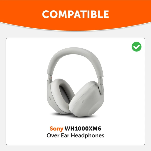 Alt view image 2 of 7 - PadZ XM6 XL - Extra Large Ear Pads for Sony WH-1000XM6 Made by Wicked Cushions Bigger Ear Opening, Enhanced Comfort & Sound Isolation Platinum Silver
