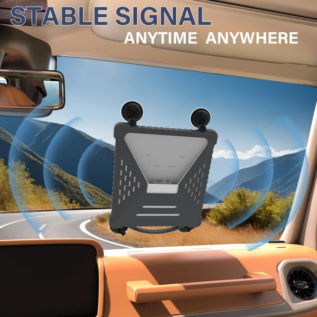 Alt view image 2 of 7 - ACOVE Suction Car Cup Mount for Starlink-Mini,2-in-1 Satellite Dish Mounts Protective Silicone Case & Strong Suction Cup Stable Satellite Signal with Hook & Handle for Car Window/RVs/Road Trips,Gery