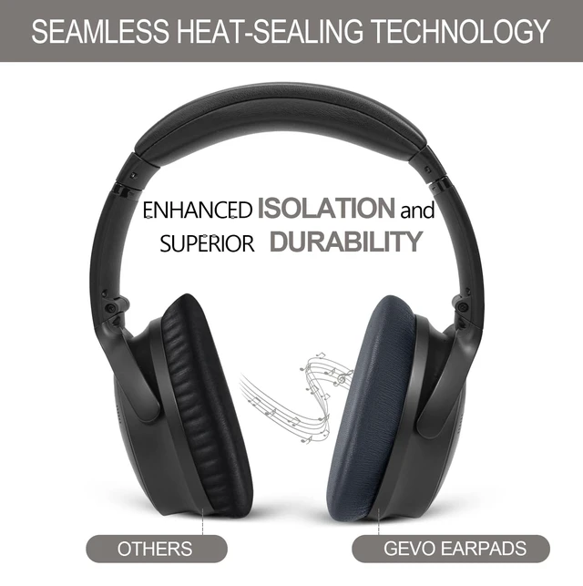 Alt view image 4 of 7 - Ear Pads Replacement for Bose QC45 & QC & SE & QC Wireless - Dark Grey for QuietComfort 45 & QuietComfort SE & Quiet Comfort Wireless with Premium Protein Leather, Noise Isolation Memory Foam