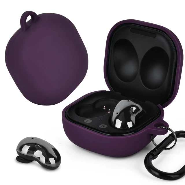Alt view image 4 of 6 - Silicone Case Compatible with Samsung Galaxy Buds 2 Pro/Galaxy Buds 2/ Galaxy Buds Pro/Galaxy Buds Live Case (Dark Purple)