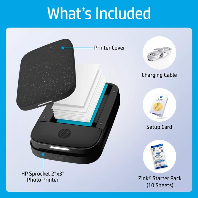 Alt view image 5 of 7 - Sprocket Portable 2x3 Instant Photo Printer (Black Noir) Zink Paper Bundle