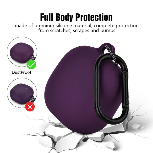 Alt view image 5 of 6 - Silicone Case Compatible with Samsung Galaxy Buds 2 Pro/Galaxy Buds 2/ Galaxy Buds Pro/Galaxy Buds Live Case (Dark Purple)