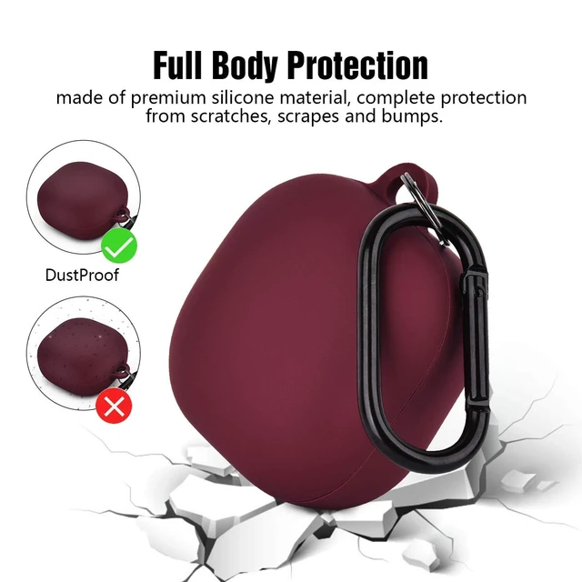 Alt view image 5 of 7 - Silicone Case Compatible with Samsung Galaxy Buds 2 Pro/Galaxy Buds2/ Galaxy Buds Pro/Galaxy Buds Live Case (Burgundy)