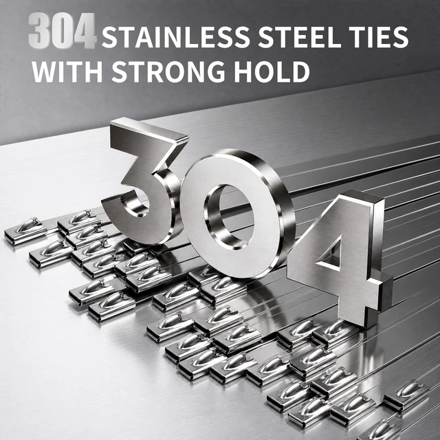 Alt view image 2 of 7 - Metal Zip Ties 100 Pcs 19.7 in Premium Heavy Duty Stainless Steel Wire Multifunctional Locking Exhaust Wrap Flexible Durable
