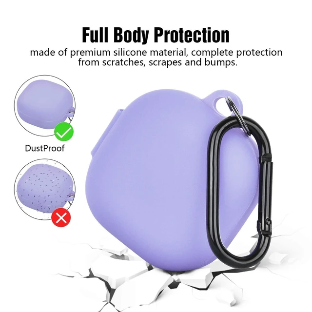 Alt view image 5 of 7 - Silicone Case Compatible with Samsung Galaxy Buds 2 Pro/ 2/ Galaxy Buds 2/ Galaxy Buds Pro/Galaxy Buds Live Case (Lilac)