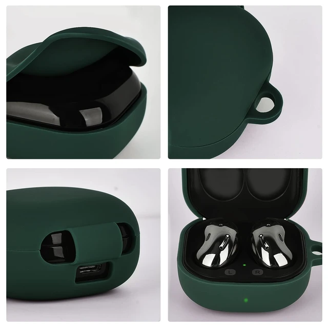 Alt view image 2 of 7 - Silicone Case Compatible with Samsung Galaxy Buds 2 Pro/Galaxy Buds 2/ Galaxy Buds Pro/Galaxy Buds Live Case (Midnight Green)